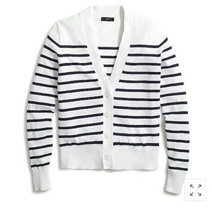 New J Crew striped cotton cardigan